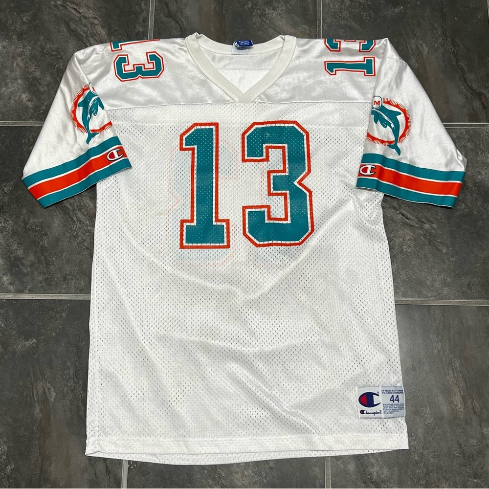 Vintage 90s Dan Marino #13 Miami Dolphins Champion Jersey Size 44 Large